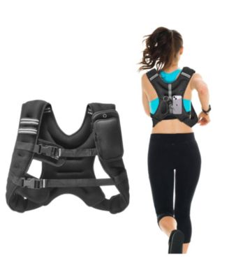 Weighted Vest, 12 lb Adjustable Training Vest with Reflective Stripe and Buckle for Men and Women