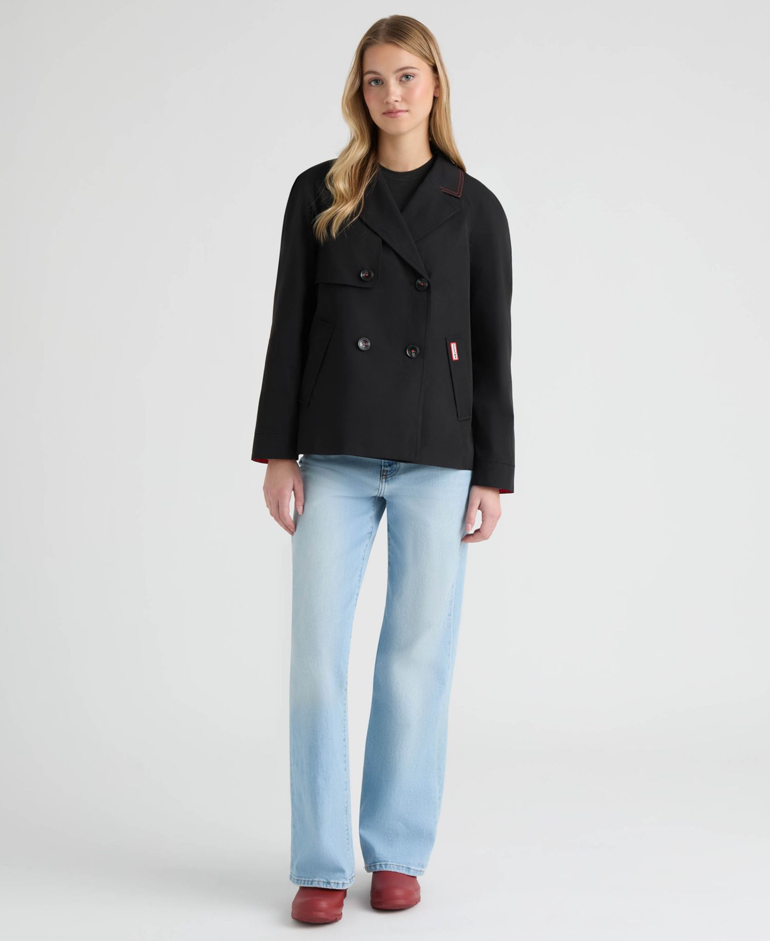 Women's Double Breasted Short Trench Jacket