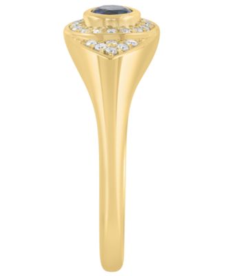 Sapphire (1/5 ct. t.w.) and Diamond (1/10 ct. t.w.) Ring in 14k Yellow Gold