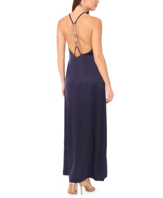 Women's High-Neck Open-Back Maxi Dress