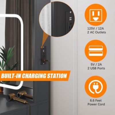 4 Drawer Bedroom Dresser with Electrical Outlet, Storage Cabinet, Modern Chest for Bedroom