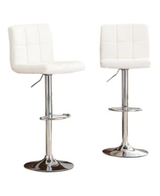Faux Leather Adjustable Hydraulic Bar Stool, Set of 2