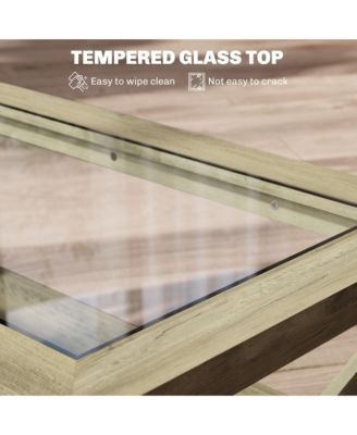 Table with Wood Frame for Living Room