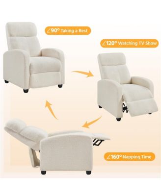 One Pack  Pocket Springs Adjustable Modern Single Boucle Recliner Chair Sofa