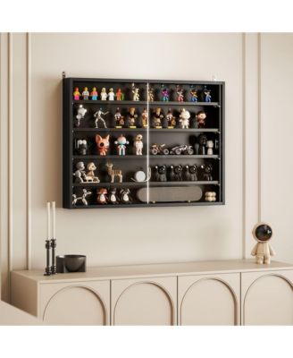 5-Tier Display Cabinet Glass Cabinet with 4 Adjustable Shelves