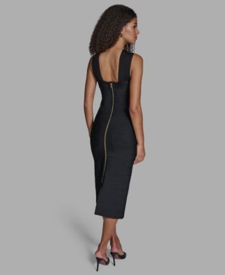 Women's Criss-Cross Halter Neck Bandage Midi Dress