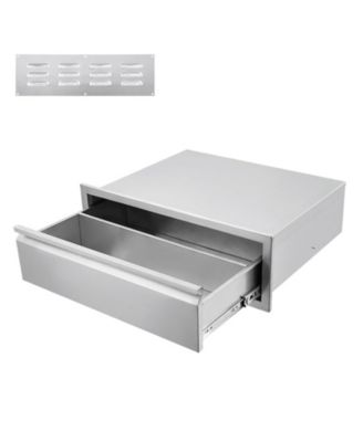 30W x 23D x 10H Inch Outdoor Kitchen Drawer with Divider, Stainless Steel Single BBQ Drawer