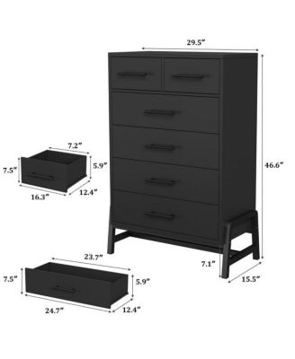 50.5 Inch Tall 5 Drawer Wood Freestanding Modern Dresser