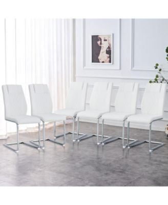 Streamdale Modern Faux Leather Dining Chairs (Set of 6)
