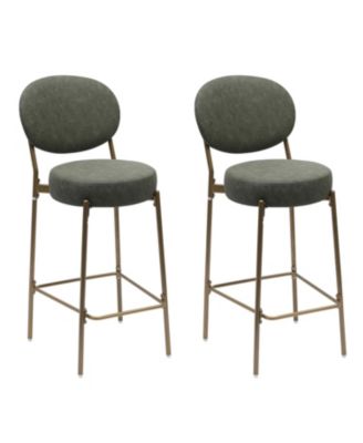 29" Faux Leather Bar Stools - Set of 2
