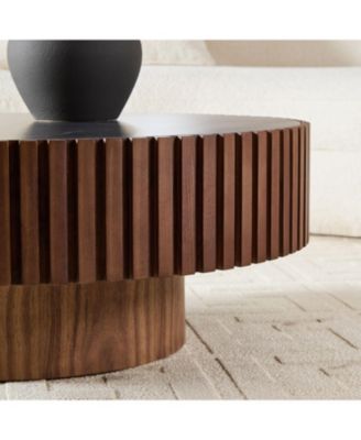  Nesting Round Sintered Stone Coffee Table - Walnut