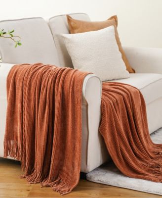Classic Textured Ribbed Knit Throw, 50" x 60"
