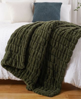 Luxurious Reversible Rabbit Faux Fur Throw, 60" x 80"