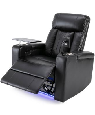 Premium Power Recliner with Storage Arms, Cupholders, Swivel Tray Table and Cell Phone Stand