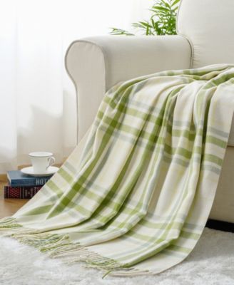 Yarn-Dyed Woven Plaid Fringe Throw, 60" x 50"
