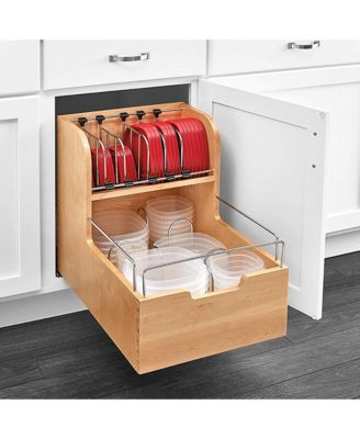 Food Storage Container Organizer w/ Soft-close, Natural, 4FSCO-18SC-1