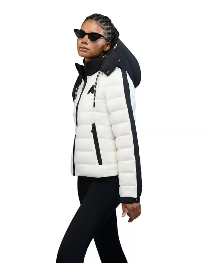 Women's Rousset Lightweight Cinched Puffer Jacket with Contrast Detailing - thumbnail 3