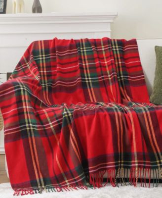 Yarn-Dyed Woven Plaid Fringe Throw, 60" x 50"