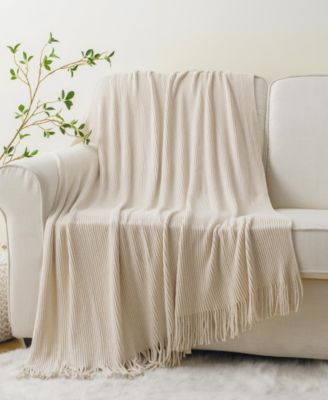 Classic Textured Ribbed Knit Throw, 50" x 60"