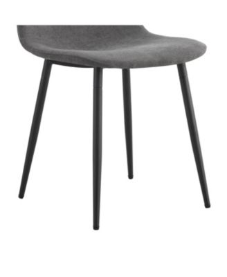 79" Table & 10 Gray Linen Chairs Black Metal Legs