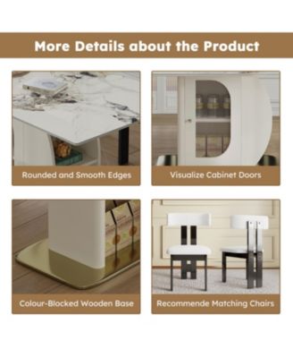 Streamdale 63" Modern Dining Table Set w/ Storage, Chairs Included