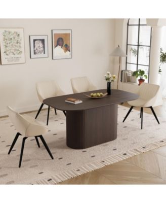 63" Dining Table & 4 Metal Leg Chairs