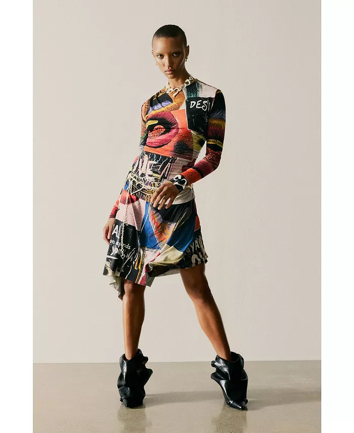Women's Printed Dress With Lips