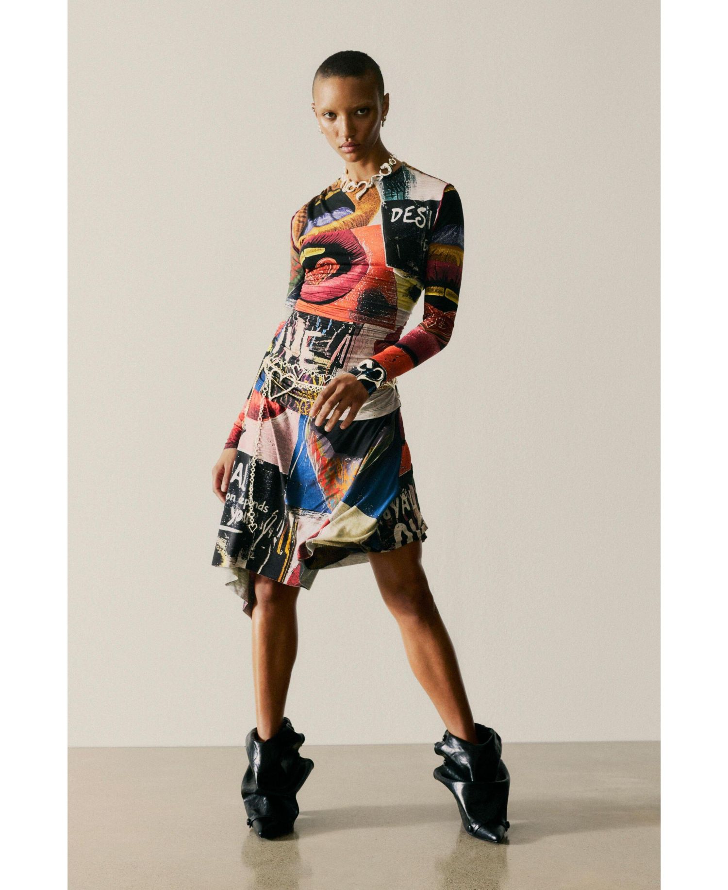 Women's Printed Dress With Lips
