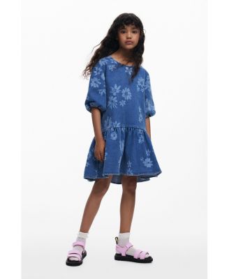 Girls Girls's Denim dress with flowers