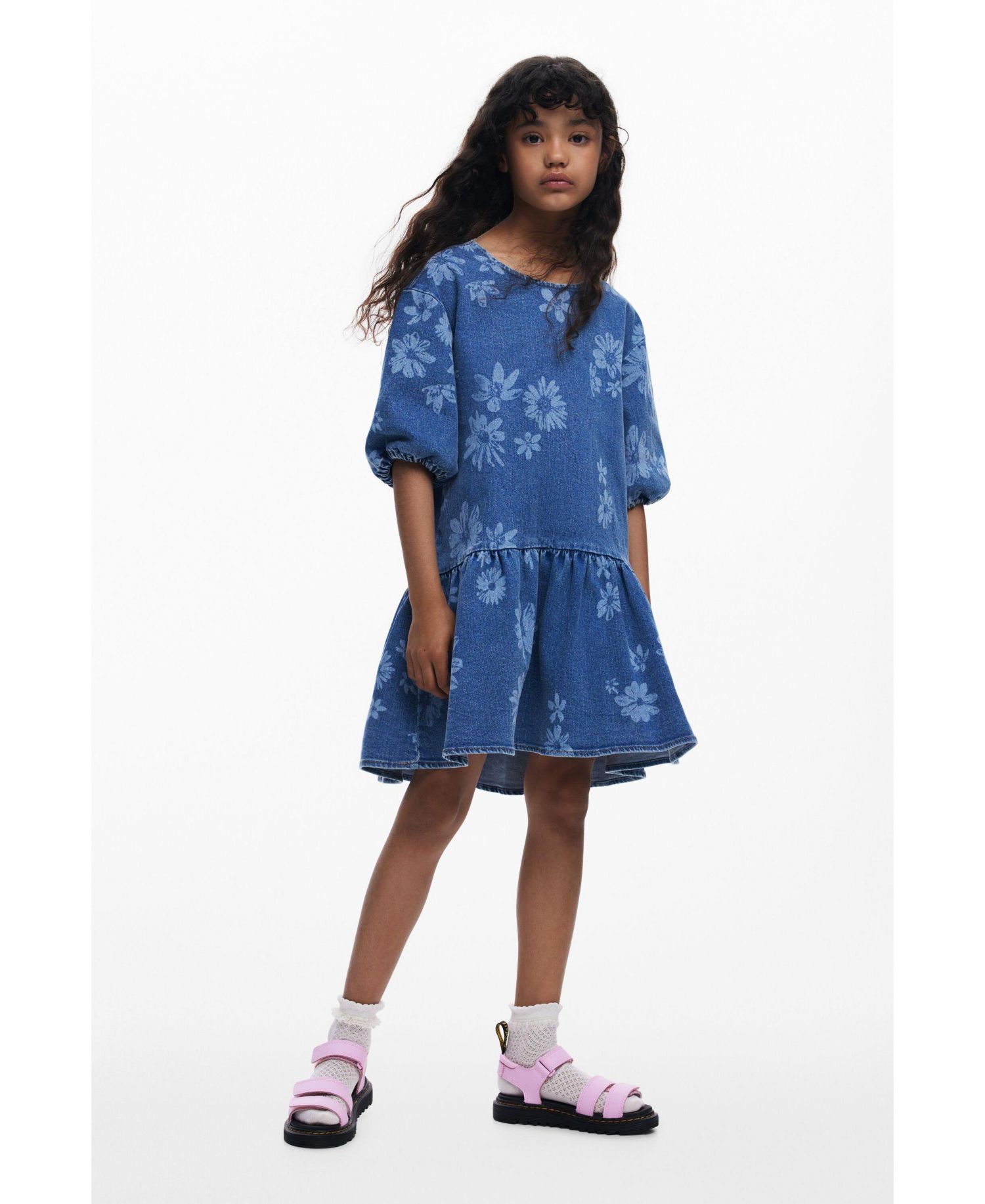 Girls's Denim floral dress