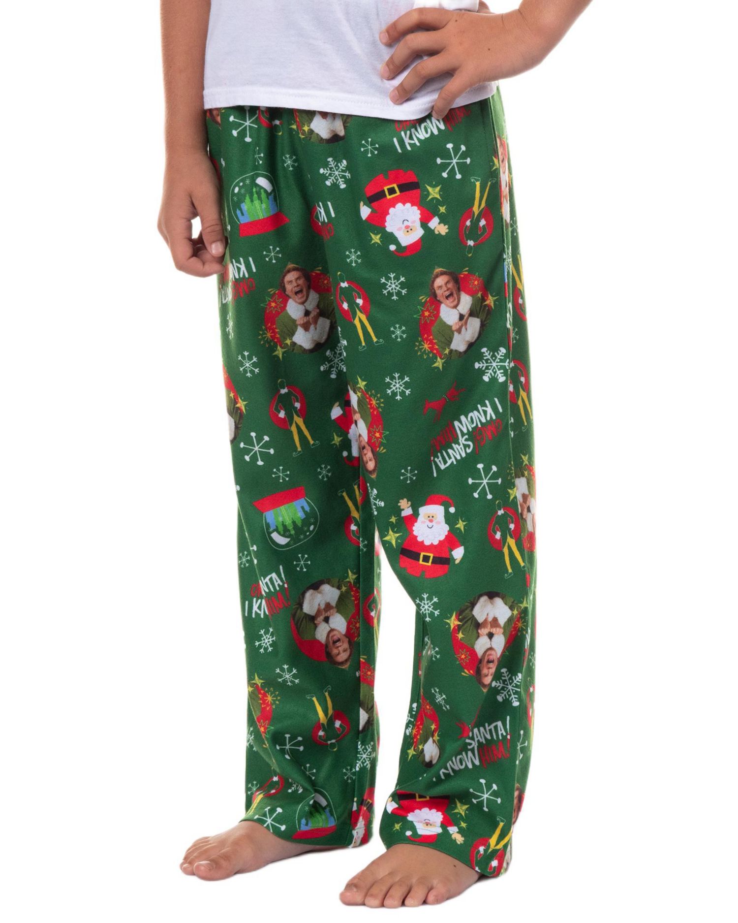 Pajama Pants Boys' Buddy OMG I Know Him All-Over Christmas Movie Flannel Loungewear Kids