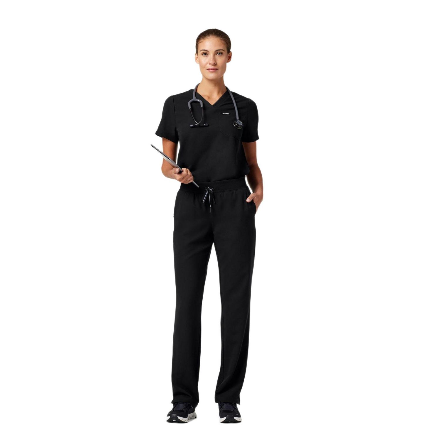 Petite Womens's Xenos 5-Pocket Classic Mid-Rise Scrub Pant
