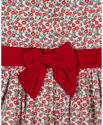 Toddler Girls Organic Puff Sleeve Ruffle Collar Sateen Dress