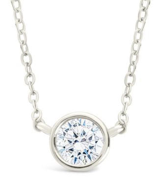 Round Bezel Set Pendant Necklaces