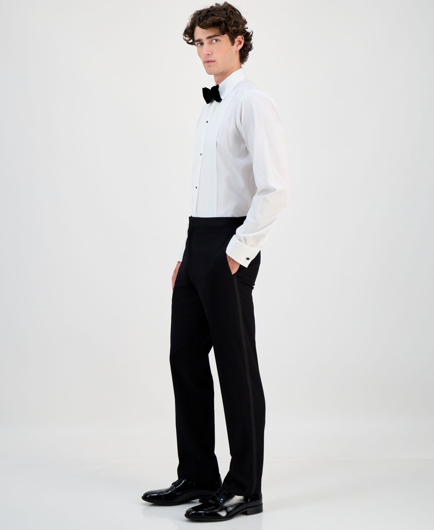 Мужские брюки Alfani Slim-Fit Stretch Black Tuxedo, цвет: Чёрный — фото 4