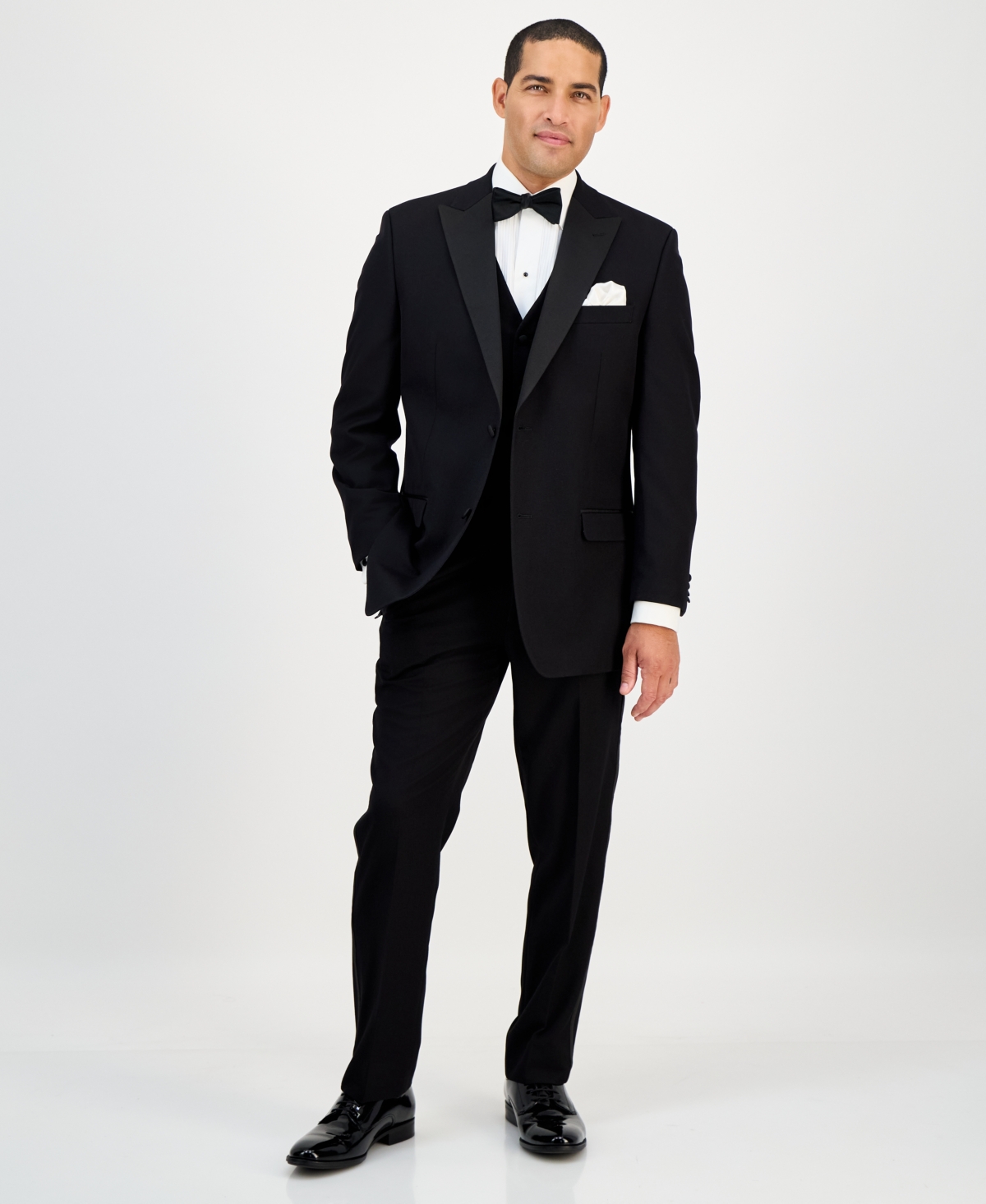 Alfani Men's Classic-Fit Stretch Black Tuxedo Pants, Created for Macy's