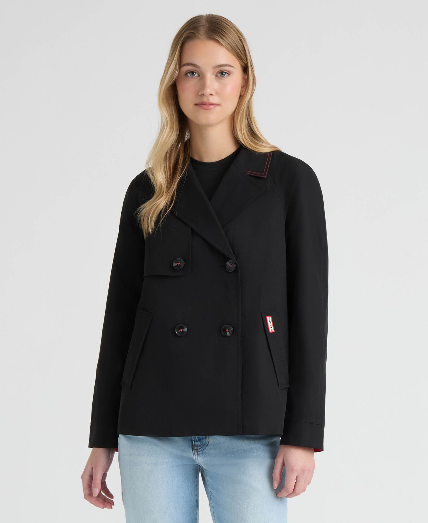 Women's Double Breasted Short Trench Jacket