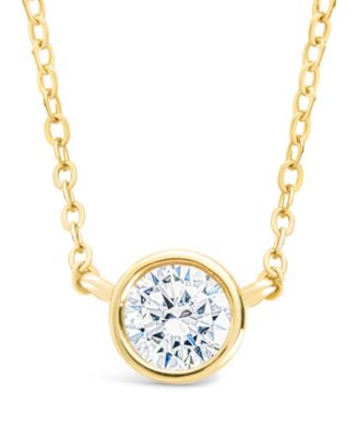Round Bezel Set Pendant Necklaces