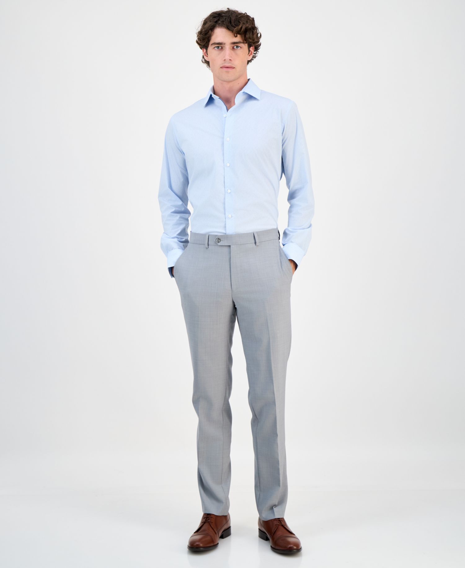 Men's Slim-Fit Vine Print Dress Shirt