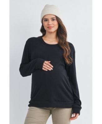 Maternity Casual V Neck Long Sleeve Pullover Top