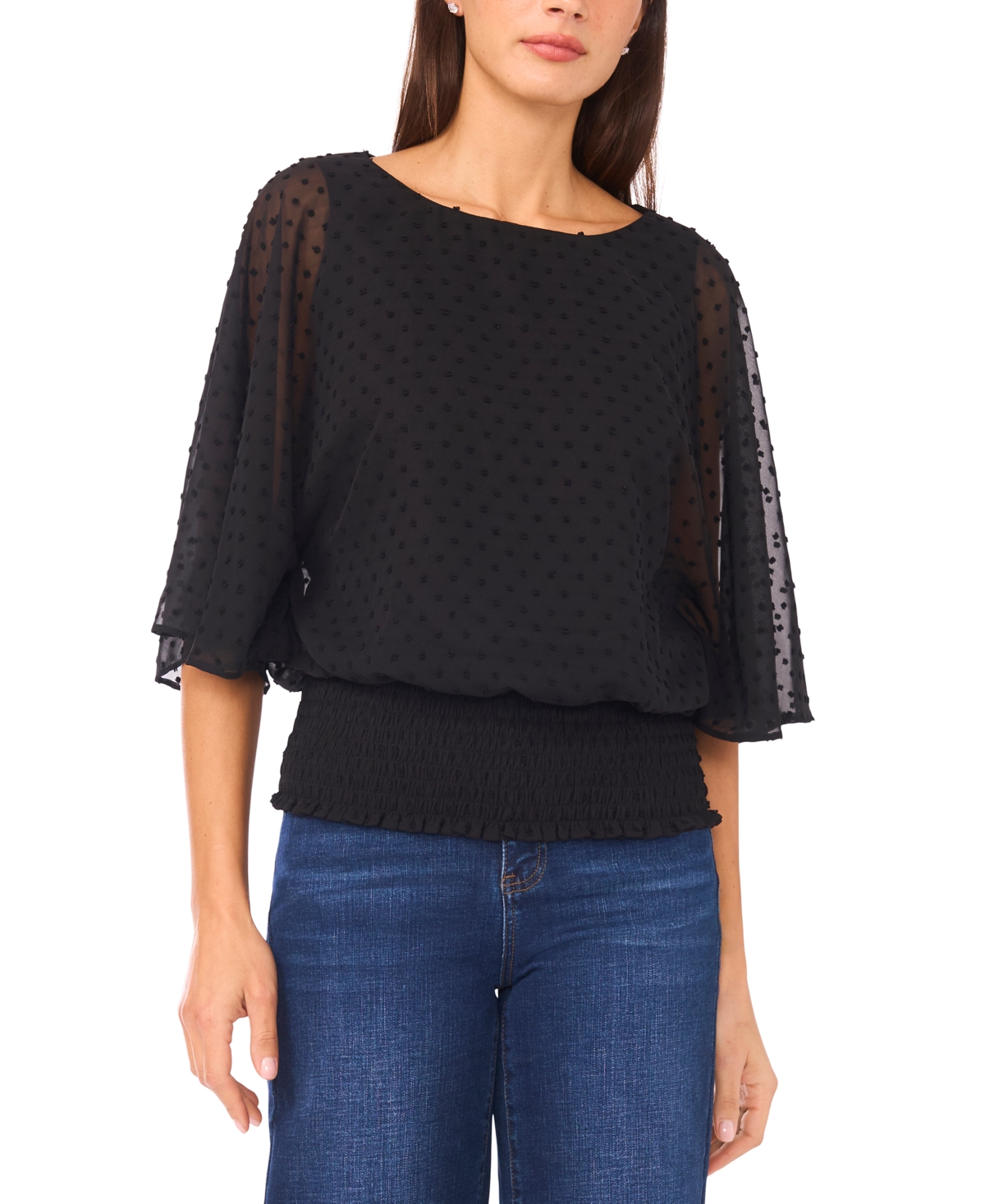 Sam & Jess Women's Smocked-Waist Top