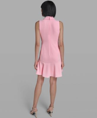 Women's Sleeveless Flounce Hem Short Dress