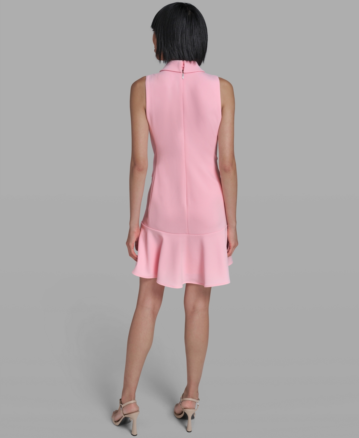 Karl Lagerfeld Paris Women's Sleeveless Flounce Hem Short Dress