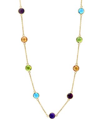 Multi-Gemstone (13.86 ct. t.w.) Necklace in 14k Yellow Gold