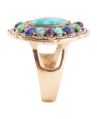 Concho Colorful Golden Statement Ring
