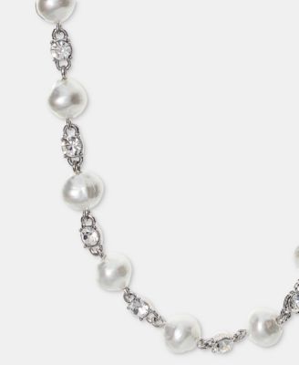 Crystal & Imitation Pearl 16" Collar Necklace