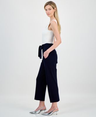 Women's Compression Tie Front Capris Pants