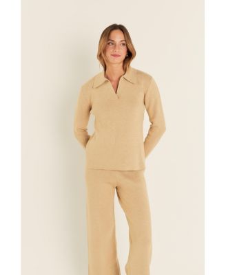 Women's Collared Knit Sweater