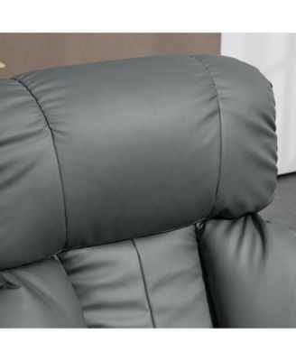 1 PC PU leather Massage Recliner Chair with Footstool, 360° Swivel Recliner,