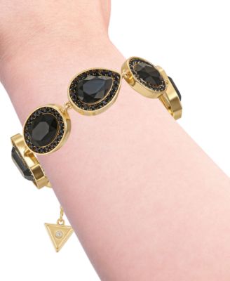 Rhinestone Gold-Tone Statement Bracelet